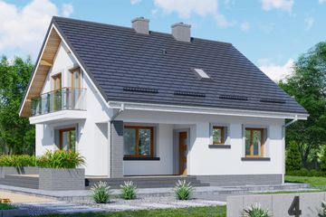  Projekt domu APS 004 NEW (LUA1227) - projekt domu parterowego z poddaszem - Zdjęcie 1
