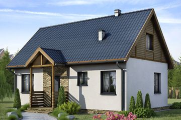  Projekt domu D80 - Filip (WAI1067) - projekt domu parterowego z poddaszem - Zdjęcie 1