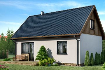  Projekt domu D80 - Filip (WAI1067) - projekt domu parterowego z poddaszem - Zdjęcie 2
