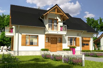  Projekt domu Anabell z garażem 1-st. [A] (WRF1604) - projekt domu parterowego z poddaszem - Zdjęcie 1