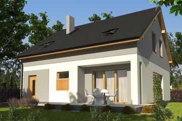  Projekt domu Kornelia z garażem 1-st. [A] (WRF1605) - projekt domu parterowego z poddaszem - Zdjęcie 2