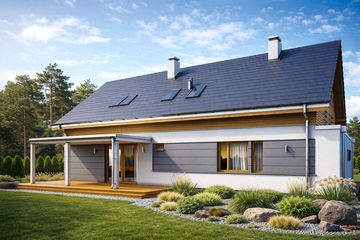  Projekt domu Party wariant C (WAH1771) - projekt domu parterowego z poddaszem - Zdjęcie 1