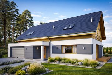  Projekt domu Party wariant C (WAH1771) - projekt domu parterowego z poddaszem - Zdjęcie 2