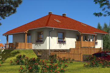  Projekt domu A-110 Dom kasztanowa murowany (BBD1224) - projekt domu parterowego - Zdjęcie 1