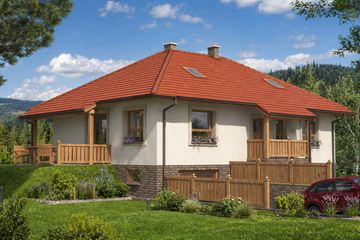  Projekt domu A-110 Dom kasztanowa murowany (BBD1224) - projekt domu parterowego - Zdjęcie 1