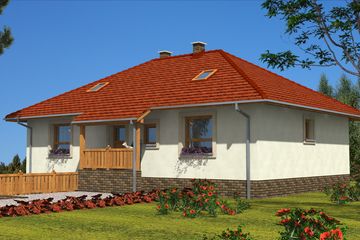  Projekt domu A-110 Dom kasztanowa murowany (BBD1224) - projekt domu parterowego - Zdjęcie 2