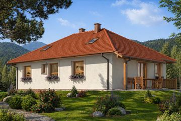  Projekt domu A-110 Dom kasztanowa murowany (BBD1224) - projekt domu parterowego - Zdjęcie 3