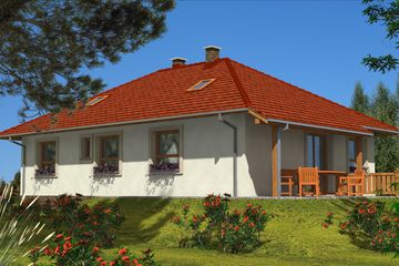  Projekt domu A-110 Dom kasztanowa murowany (BBD1224) - projekt domu parterowego - Zdjęcie 3