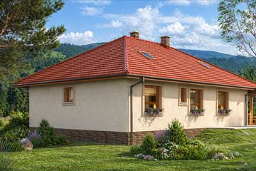  Projekt domu A-110 Dom kasztanowa murowany (BBD1224) - projekt domu parterowego - Zdjęcie 4