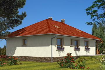  Projekt domu A-110 Dom kasztanowa murowany (BBD1224) - projekt domu parterowego - Zdjęcie 4