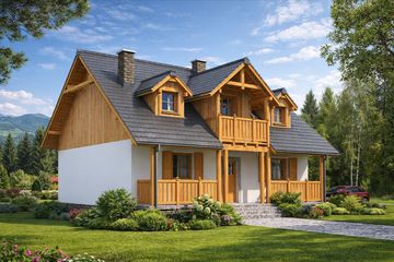 Projekt domu L-94 Dom szkolna murowany (BBD1225) - projekt domu parterowego z poddaszem - Zdjęcie 2