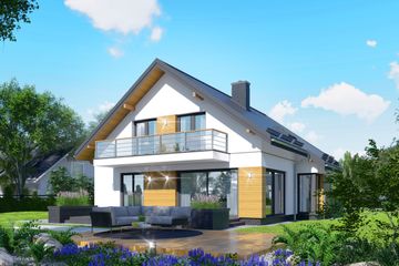  Projekt domu APS 268 (LUA1366) - projekt domu parterowego z poddaszem - Zdjęcie 2