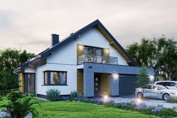  Projekt domu APS 268 (LUA1366) - projekt domu parterowego z poddaszem - Zdjęcie 3