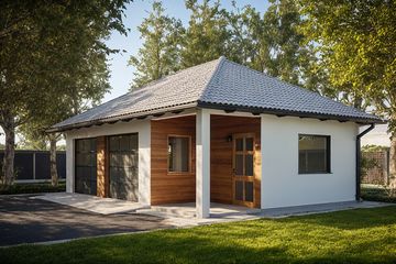  Projekt garażu G242 - Budynek garażowo-gospodarczy (PRA1263) - projekt garażu parterowego - Zdjęcie 1