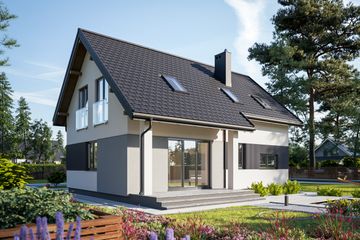  Projekt domu Tibor (1416) (KRD2631) - projekt domu parterowego z poddaszem - Zdjęcie 2