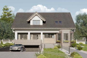  Projekt domu Kaprys Polo (1484) (KRD2633) - projekt domu parterowego z poddaszem - Zdjęcie 2