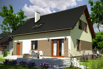  Projekt domu Emma z garażem 1-st. [A] (WRF1608) - projekt domu parterowego z poddaszem - Zdjęcie 2