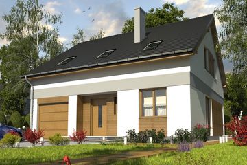  Projekt domu Kornelia II z garażem 1-st. [A] (WRF1610) - projekt domu parterowego z poddaszem - Zdjęcie 1