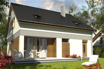  Projekt domu Kornelia II z garażem 1-st. [A] (WRF1610) - projekt domu parterowego z poddaszem - Zdjęcie 2