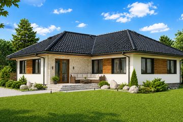 Projekt domu Kreta - parterowy dom o powierzchni 101,41 m², dach wielospadowy - ujęcie 2