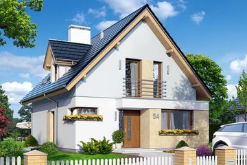  Projekt domu Na swoim 2 (WAH1673) - projekt domu parterowego z poddaszem - Zdjęcie 1