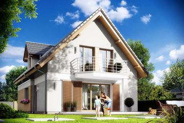  Projekt domu Na swoim 2 (WAH1673) - projekt domu parterowego z poddaszem - Zdjęcie 2