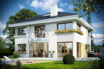  Projekt domu Szafir (WAH1669) - projekt domu z pełnym piętrem - Zdjęcie 2