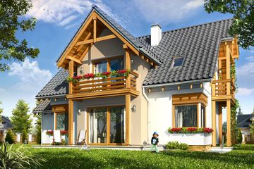 Projekt domu Bartek (WAH1659) - projekt domu parterowego z poddaszem - Zdjęcie 2