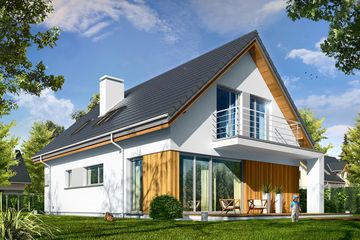  Projekt domu Lena (WAH1667) - projekt domu parterowego z poddaszem - Zdjęcie 2