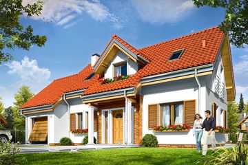  Projekt domu Lucky (WAH1676) - projekt domu parterowego z poddaszem - Zdjęcie 1