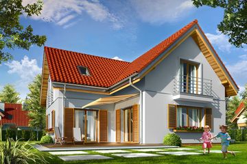  Projekt domu Lucky (WAH1676) - projekt domu parterowego z poddaszem - Zdjęcie 2