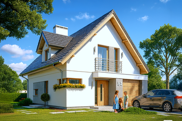  Projekt domu Na swoim (WAH1674) - projekt domu parterowego z poddaszem - Zdjęcie 1