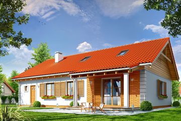  Projekt domu Bursztyn 2 (WAH1661) - projekt domu parterowego - Zdjęcie 2