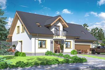 Projekt domu Ajaks 2 (WOE1078) - projekt domu parterowego z poddaszem - Zdjęcie 1