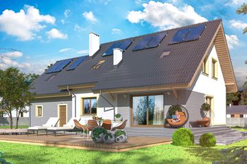  Projekt domu Ajaks 2 (WOE1078) - projekt domu parterowego z poddaszem - Zdjęcie 3