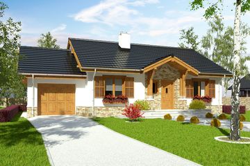  Projekt domu Ares z garażem 1-st. [A] (WRF1618) - projekt domu parterowego - Zdjęcie 1
