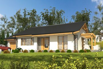  Projekt domu Lucynka z garażem 1-st. [A] (WRF1621) - projekt domu parterowego - Zdjęcie 1