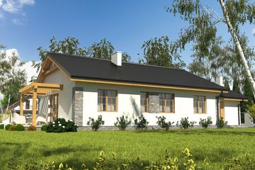  Projekt domu Lucynka z garażem 1-st. [A] (WRF1621) - projekt domu parterowego - Zdjęcie 2