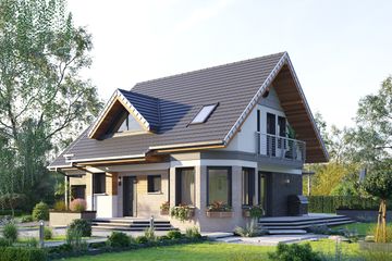  Projekt domu Majka Rex (1502) (KRD2640) - projekt domu parterowego z poddaszem - Zdjęcie 1