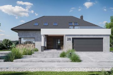  Projekt domu HomeKoncept 28 (KRX1032) - projekt domu parterowego z poddaszem - Zdjęcie 1