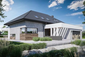  Projekt domu HomeKoncept 28 (KRX1032) - projekt domu parterowego z poddaszem - Zdjęcie 2