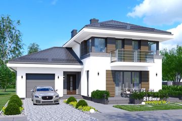  Projekt domu APS 218 NEW (LUA1375) - projekt domu z pełnym piętrem - Zdjęcie 1