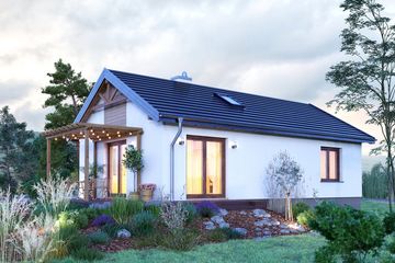 Projekt domu Koliber (1486) - parterowy dom o powierzchni 55,40 m², dach dwuspadowy - ujęcie 2