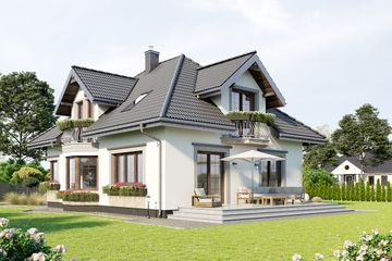  Projekt domu Hortensja Atu (1489) (KRD2675) - projekt domu parterowego z poddaszem - Zdjęcie 2