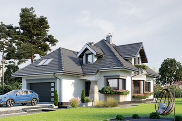  Projekt domu Hortensja Atu (1489) (KRD2675) - projekt domu parterowego z poddaszem - Zdjęcie 1