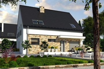  Projekt domu Bernikla II z garażem 1-st. [A] (WRF1622) - projekt domu parterowego z poddaszem - Zdjęcie 1