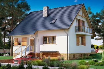  Projekt domu BW-18 podpiwniczony (JGC1037) - projekt domu parterowego z poddaszem - Zdjęcie 1