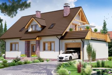  Projekt domu BW-24 z garażem (JGC1043) - projekt domu parterowego z poddaszem - Zdjęcie 2