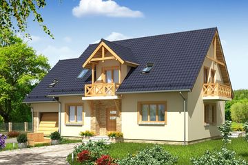  Projekt domu BW-46 (JGC1057) - projekt domu parterowego z poddaszem - Zdjęcie 1
