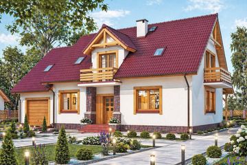  Projekt domu BW-44 (JGC1055) - projekt domu parterowego z poddaszem - Zdjęcie 1